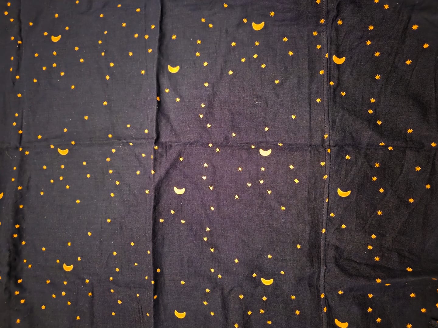 Customer photo review of Dark Night Fabric Gift Wrap
