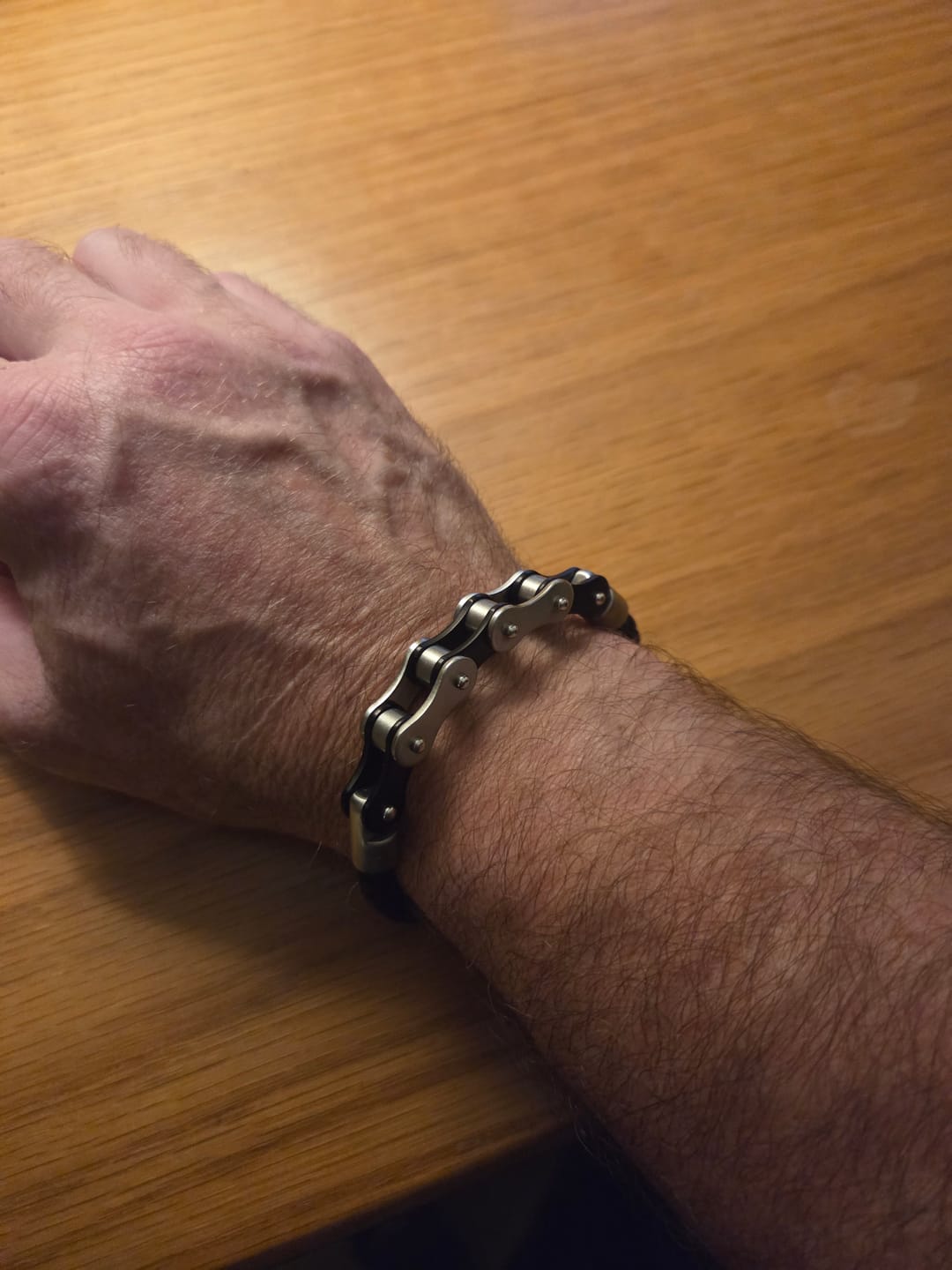 Customer photo review of Cycolinks Leather Bike Chain Bracelet
