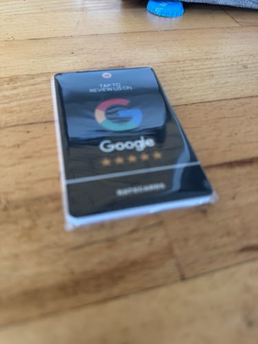 Customer photo review of RATECARDS™ - Google Review Card Premium Black