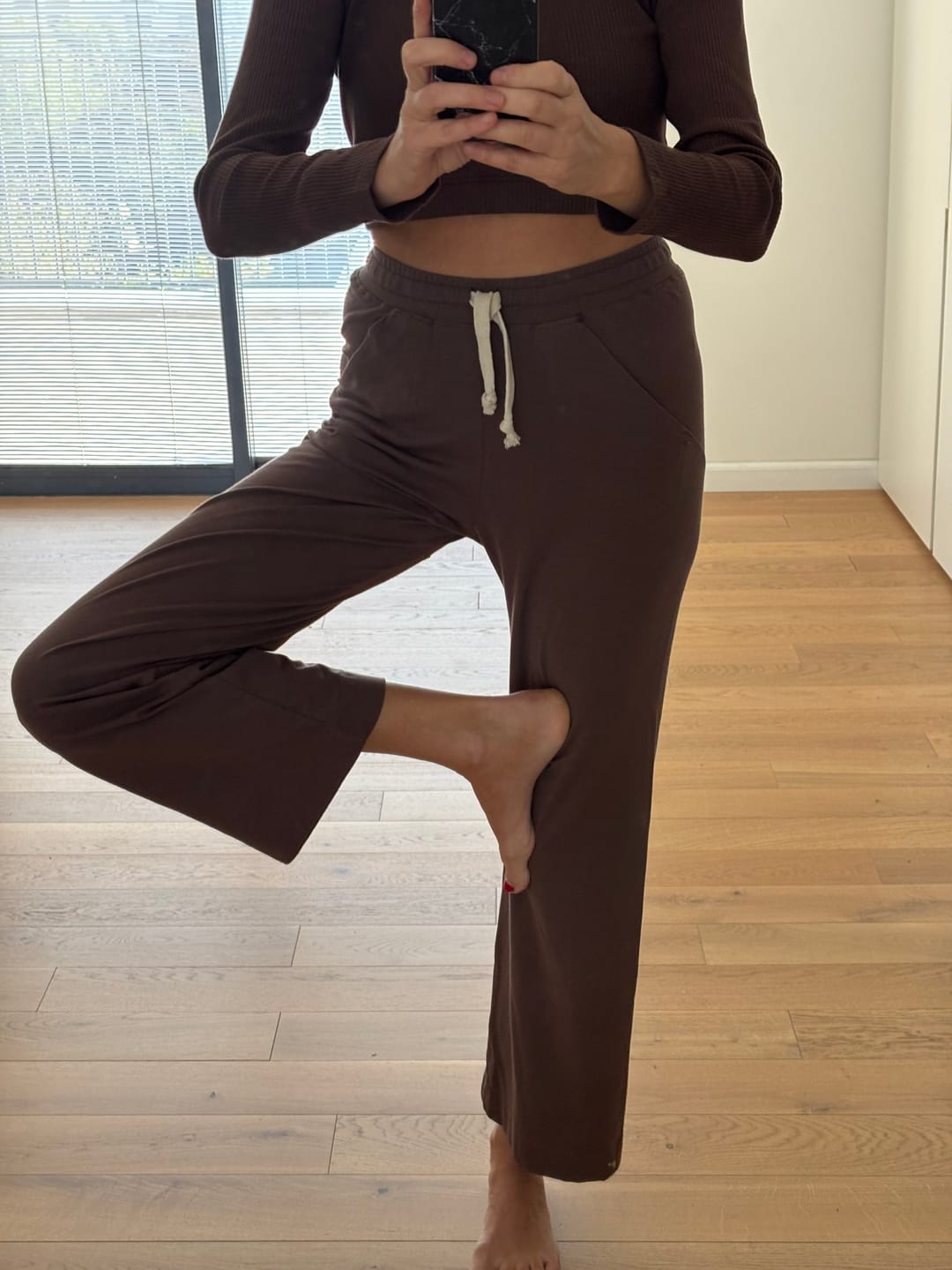 Customer photo review of Soft Modal Wide Leg Lounge Pants