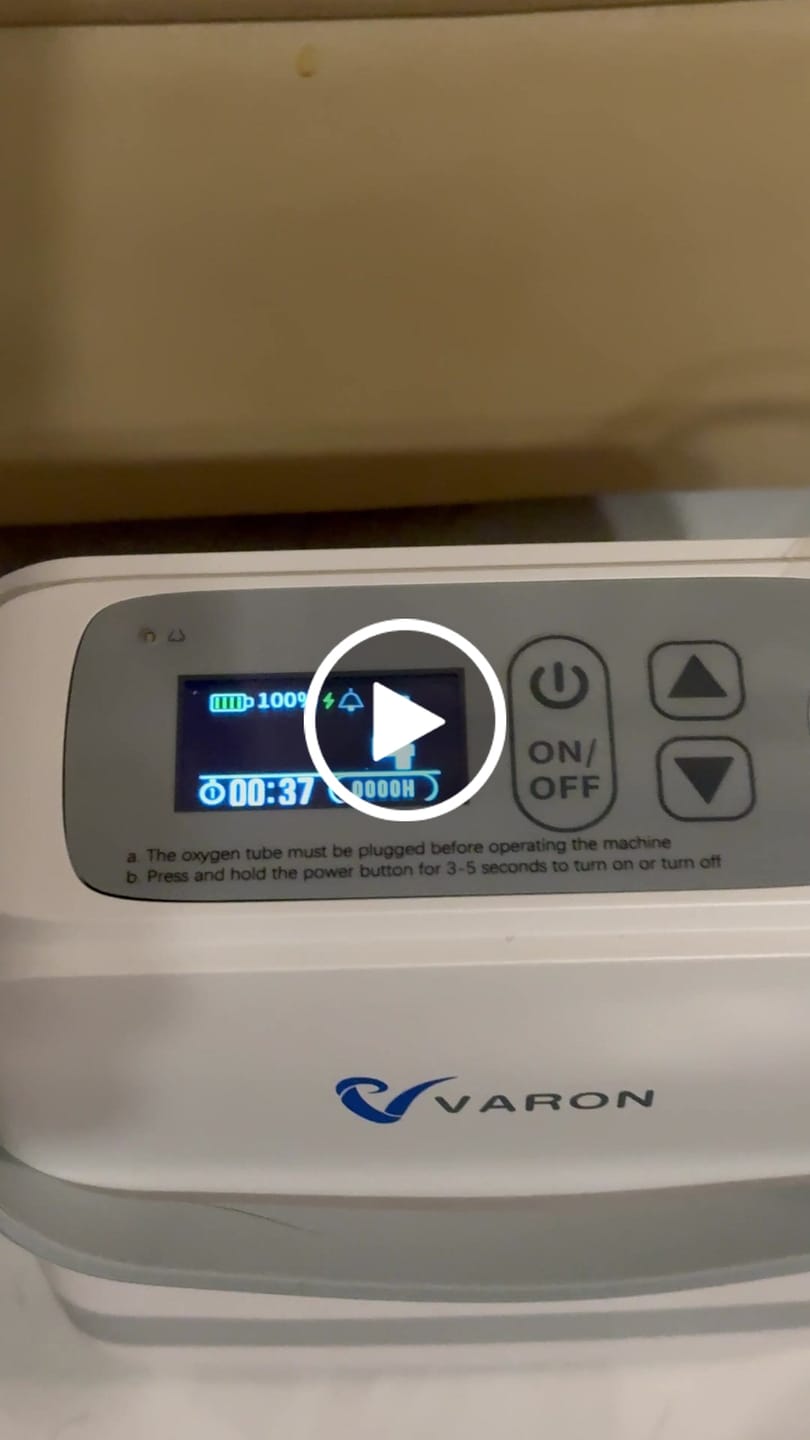 Customer video review of New VARON VP-8G | Pulse Flow Portable Oxygen Concentrator (1-8 settings)