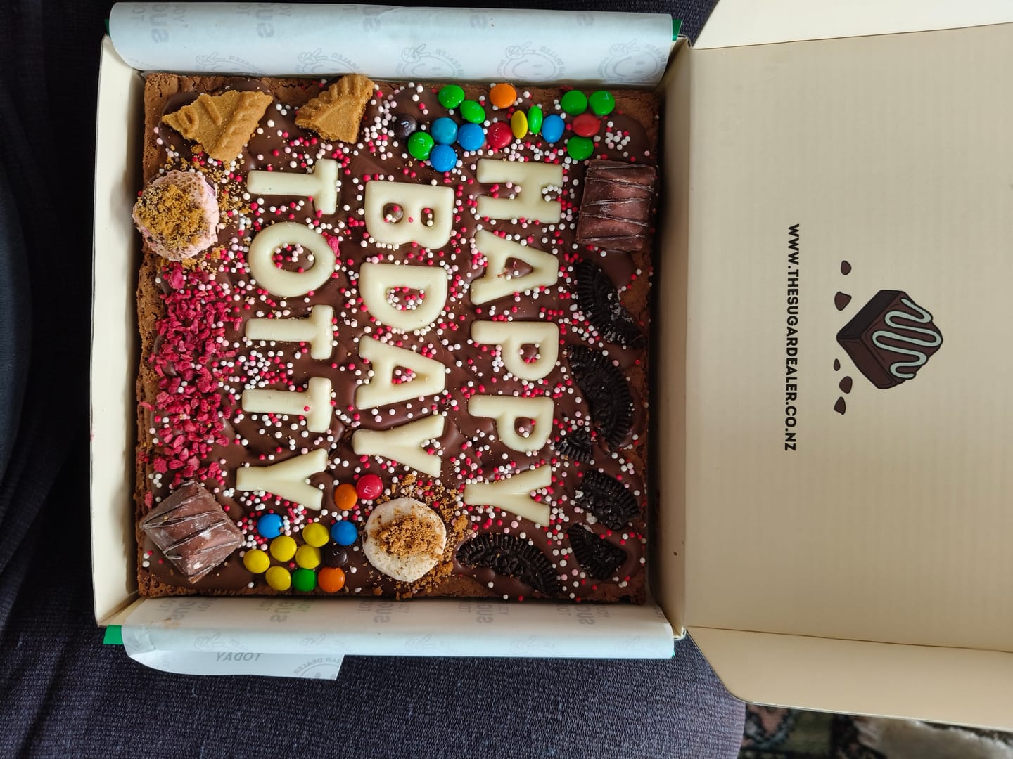 Customer photo review of Custom message loaded brownie