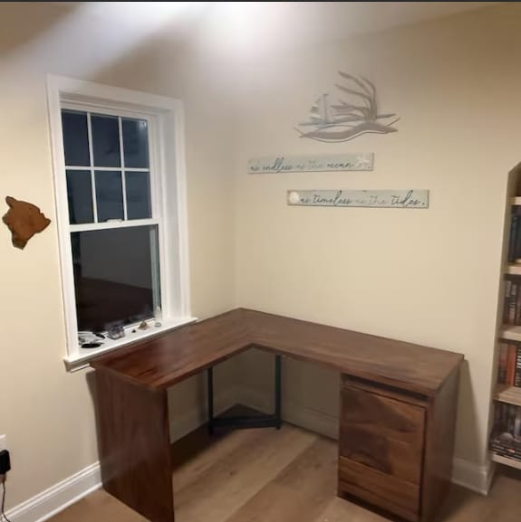 Customer photo review of Modern Organic Carved L Shaped Desk For Home Office