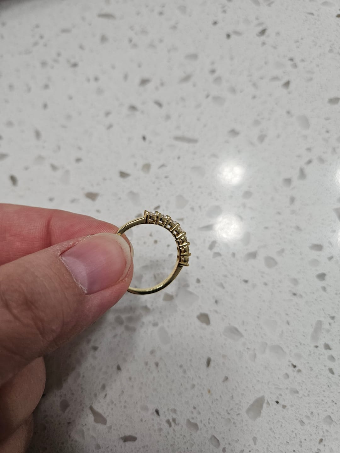Customer photo review of 3mm Moissanite Half Eternity Ring