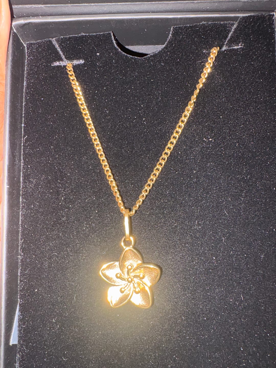 Customer photo review of Hibiscus Flower Pendant Necklace