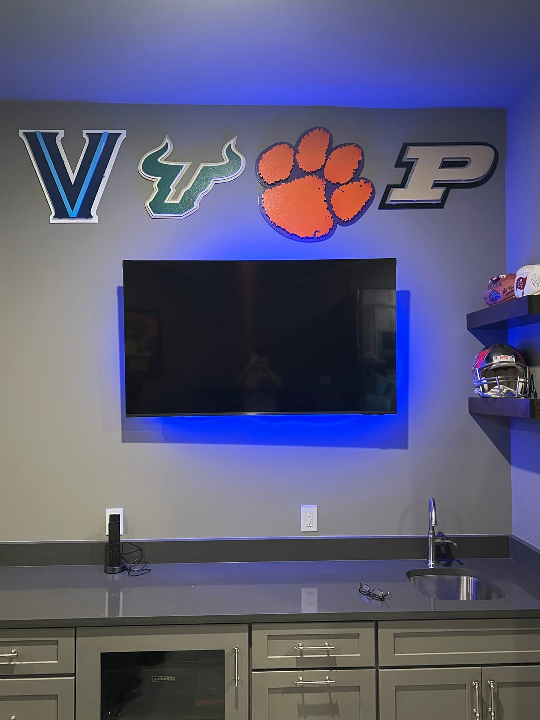 Customer photo review of Clemson Tigers Orange on Purple Paw 3D Vintage Metal Wall Art