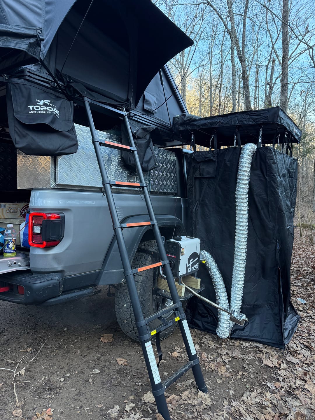 Customer photo review of OPENROAD Quick-Open Overland Shower/Privacy Awning V2