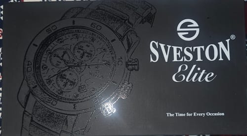 Packaging for the Dragon watch, showing the black Sveston Elite brand box.