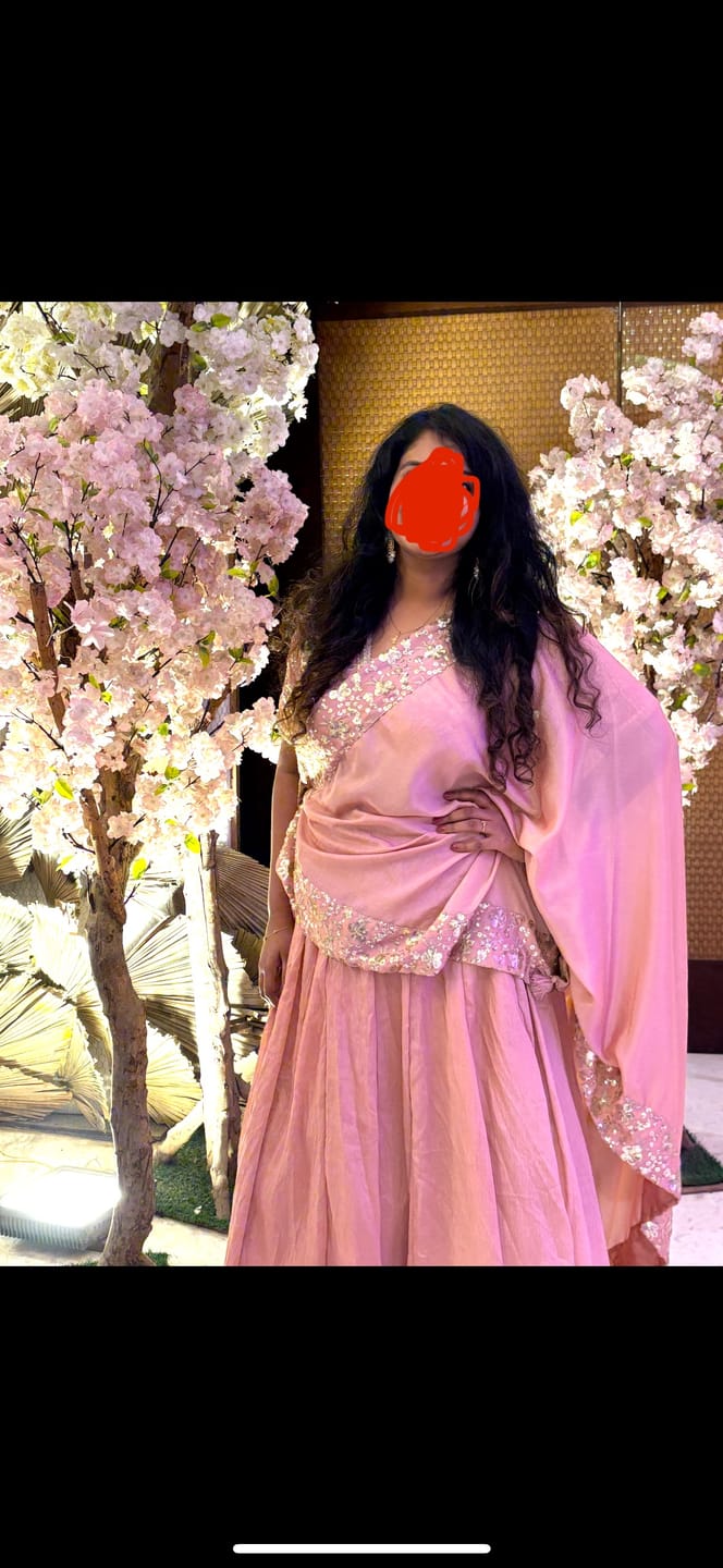 Customer photo review of Alaya Mehfil Blush Pink Lehenga Set