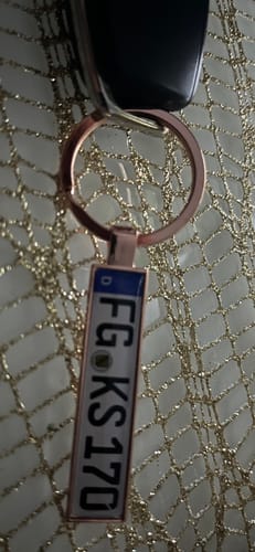 Customer photo review of Kennzeichen Schlüsselanhänger Mini Nummernschild Metall