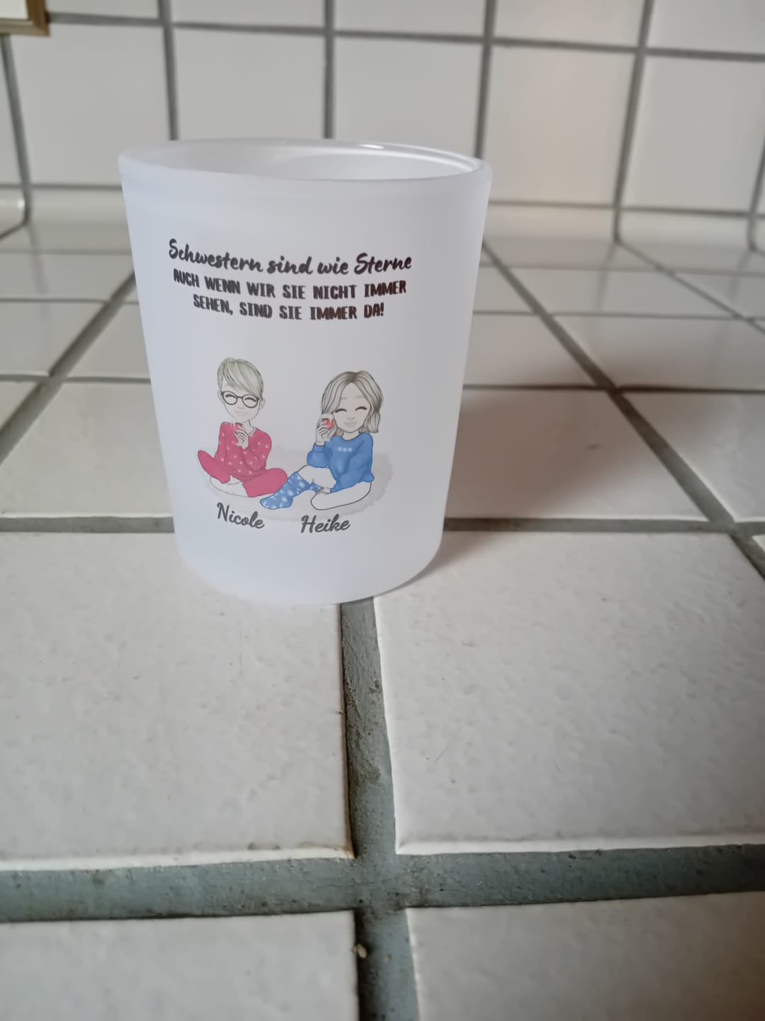 Customer photo review of Herzensmenschen - Personalisiertes Teelicht