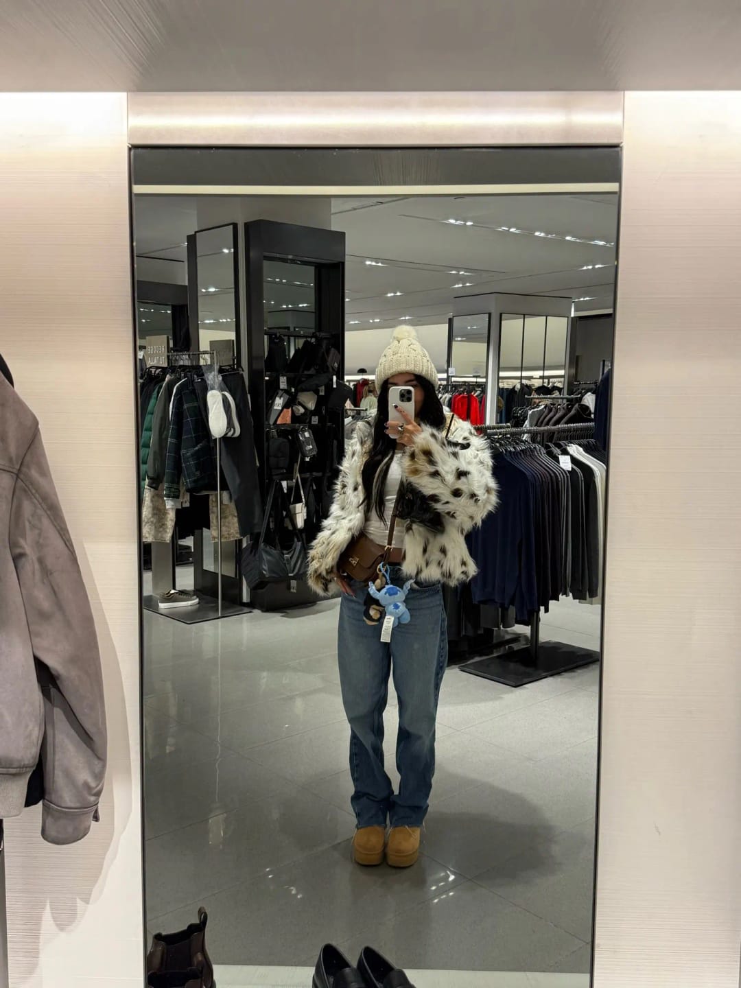 Customer photo review of Celeste Leopard Faux Fur Coat