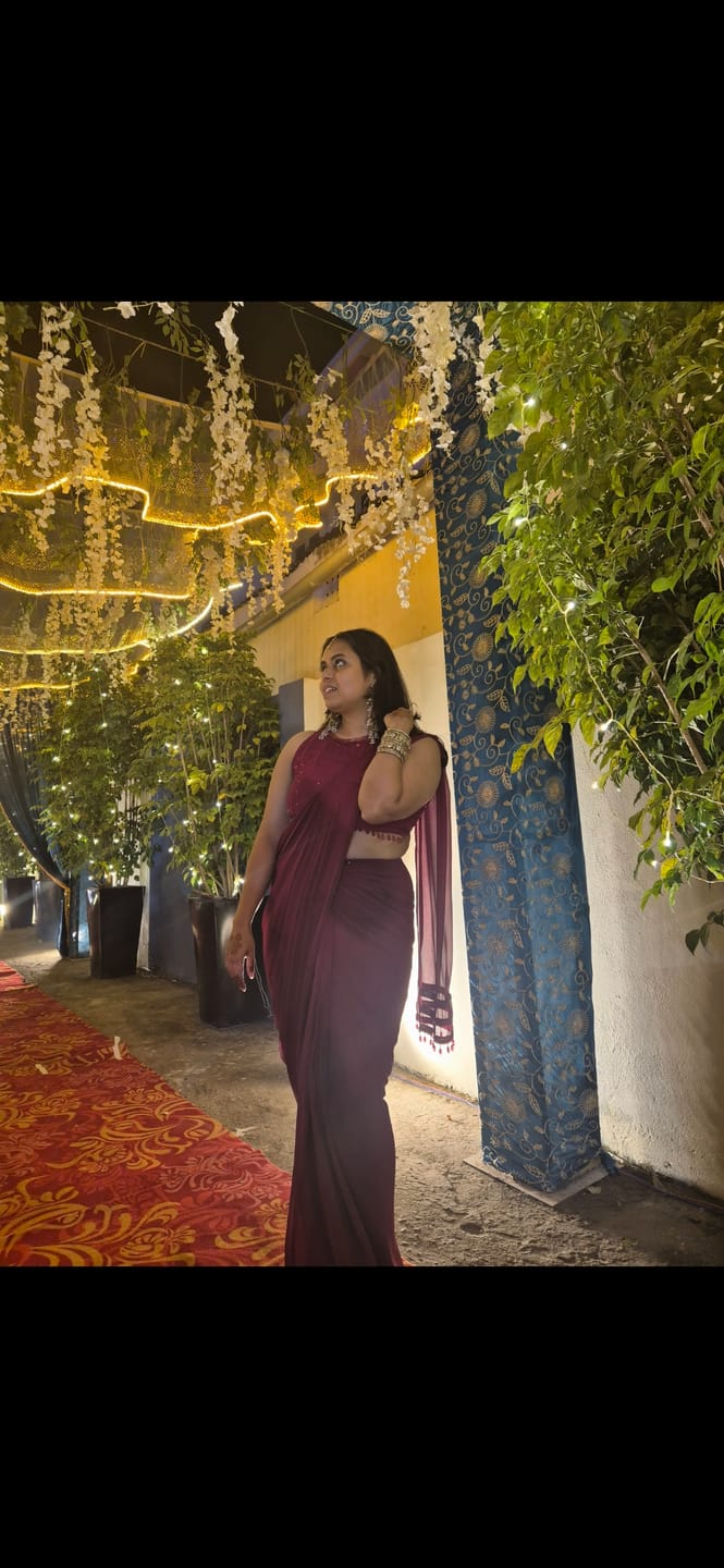 Customer photo review of Mastaani Ruby Drape Saree Set