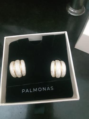 Customer photo review of Triple C Diamond Stud Earrings