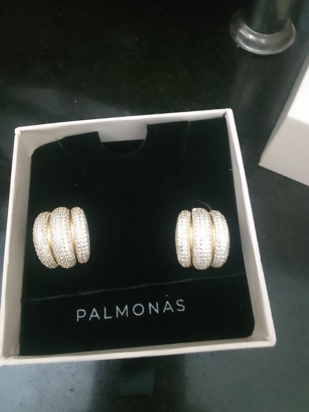 Customer photo review of Triple C Diamond Stud Earrings