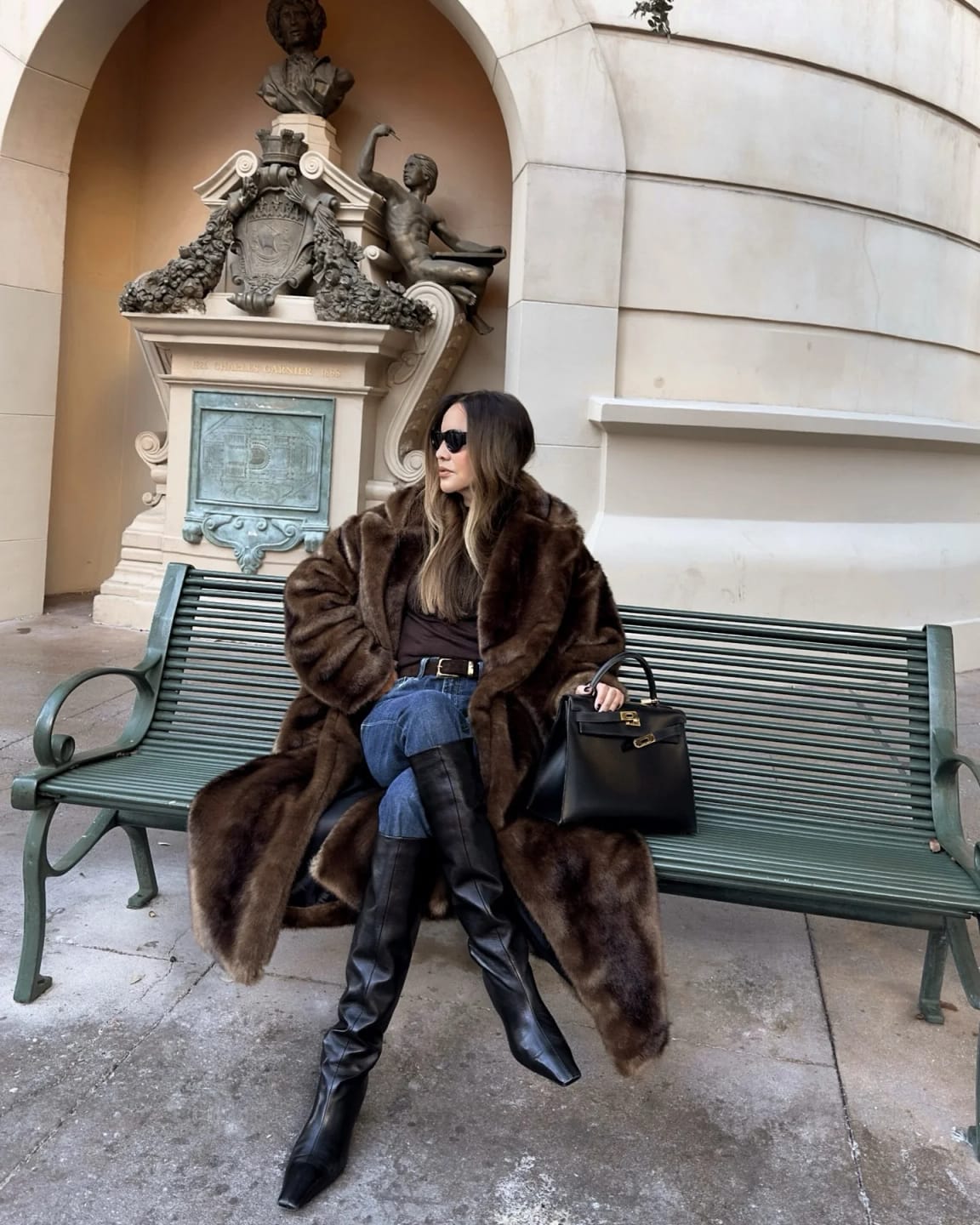 Customer photo review of Lucie Faux Fur Maxi Coat