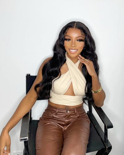 Customer photo review of Loose Body Wave 13x4 HD Lace Front Wig 180% Ultra-Density