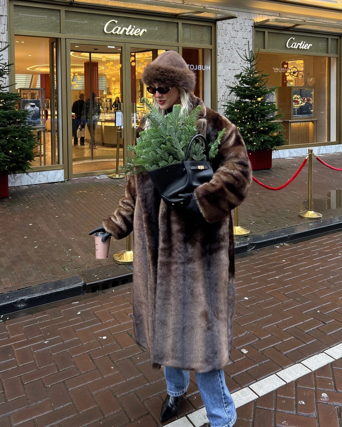 Customer photo review of Lucie Faux Fur Maxi Coat