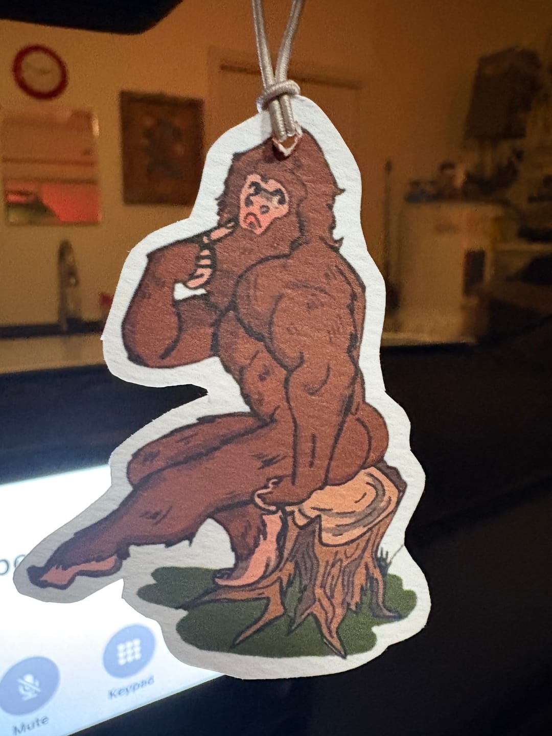 Customer photo review of Sassy Sasquatch Car Air Freshener