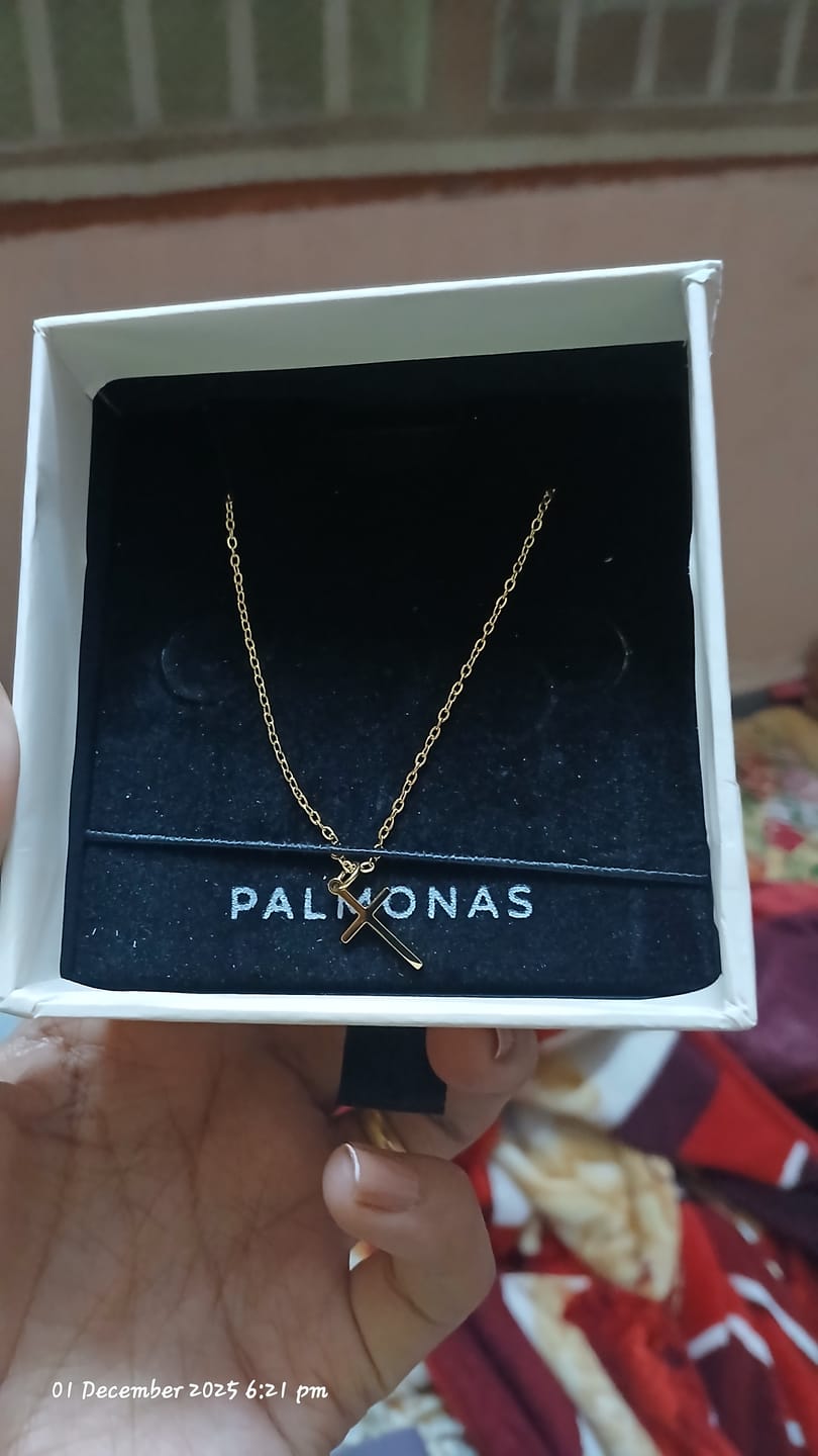 Customer photo review of Golden Cross Necklace