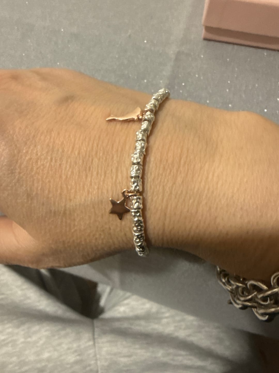 Customer photo review of CREA IL TUO BRACCIALE GRANELLI MAXI - charms rosa
