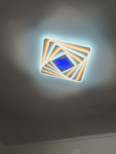 Customer photo review of Lustra LED SQUARE 3D MIRROR Echivalent 800W Telecomanda
