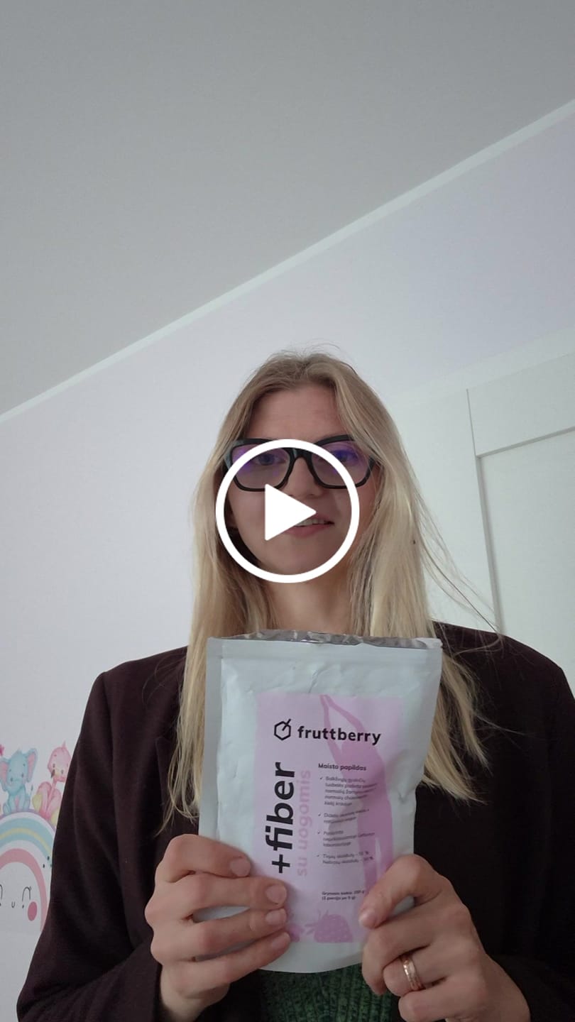 Customer video review of Maistinės skaidulos braškių ir juodųjų serbentų skonio, 250 g