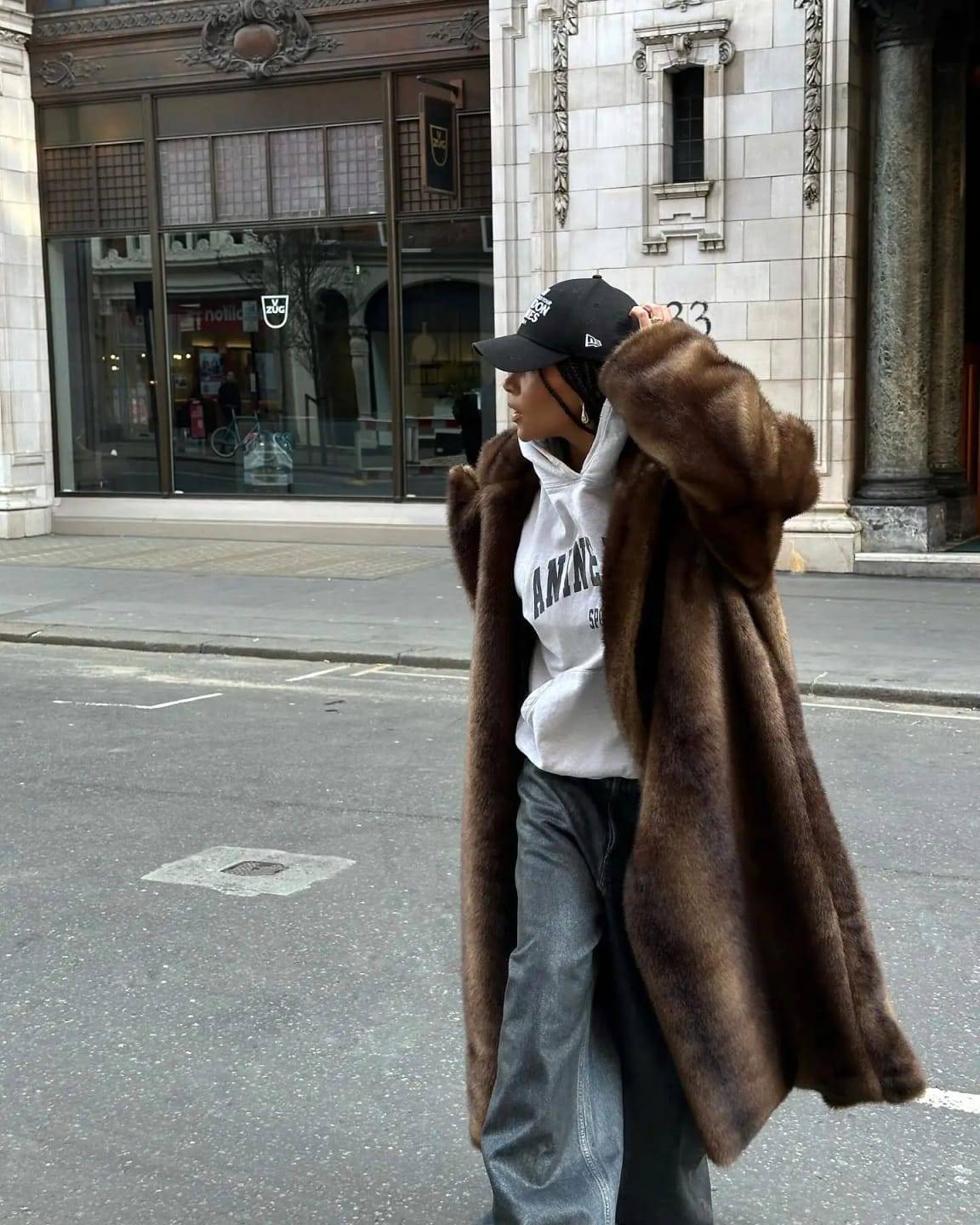 Customer photo review of Lucie Faux Fur Maxi Coat