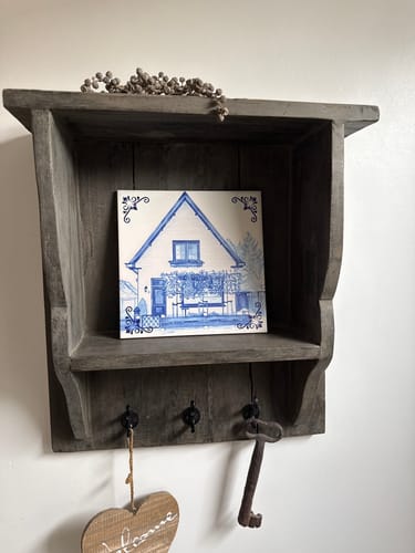 Customer photo review of Gepersonaliseerd Delfts Blauw Tegeltje – Upload Eigen Foto