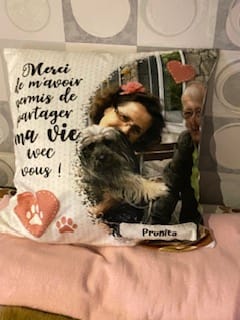 Customer photo review of Merci - Coussin personnalisé