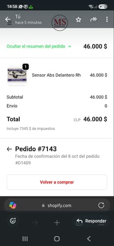 Customer photo review of Sensor Abs Delantero Rh