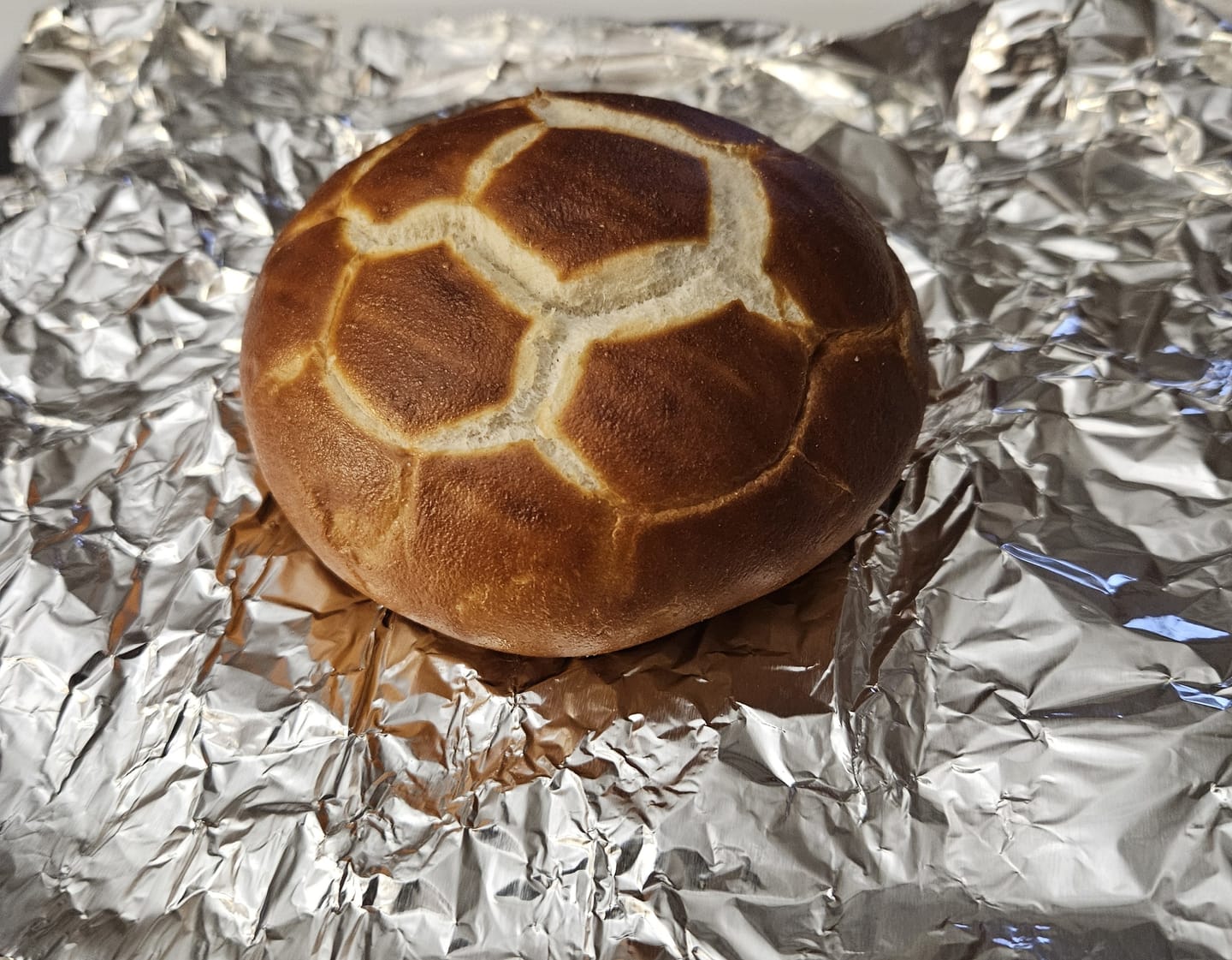 Customer photo review of Pretzel Sandwich Rolls (5 pack)