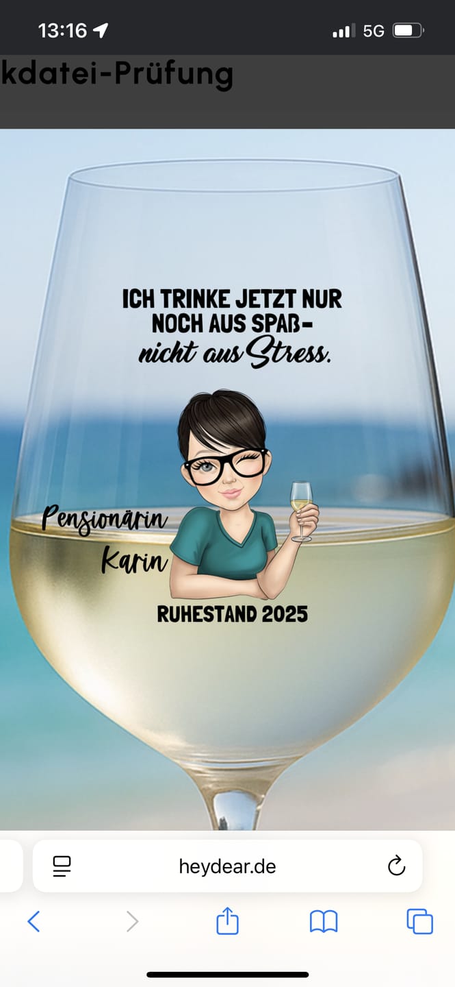 Customer photo review of In Rente - Personalisiertes Weinglas
