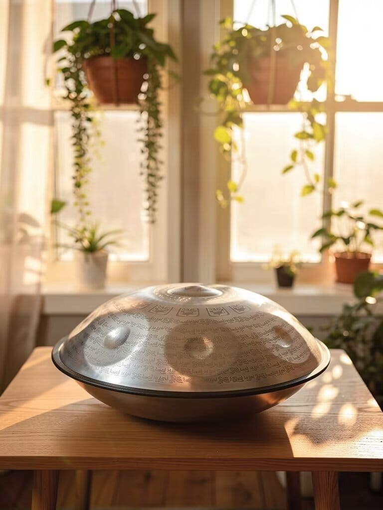 Customer photo review of Cosmos Handpan - Tantra Tibetan Series 9/10/12 Notes Tambourine - Gift Set
