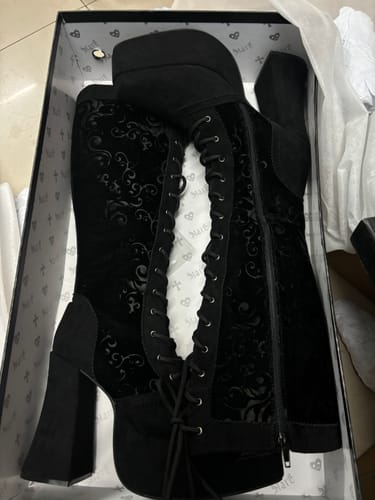 Customer photo review of Gothic Knight Platform Boots