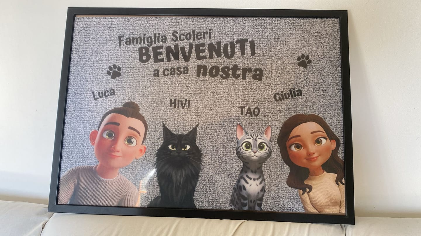 Customer photo review of Casa nostra - Zerbino personalizzato