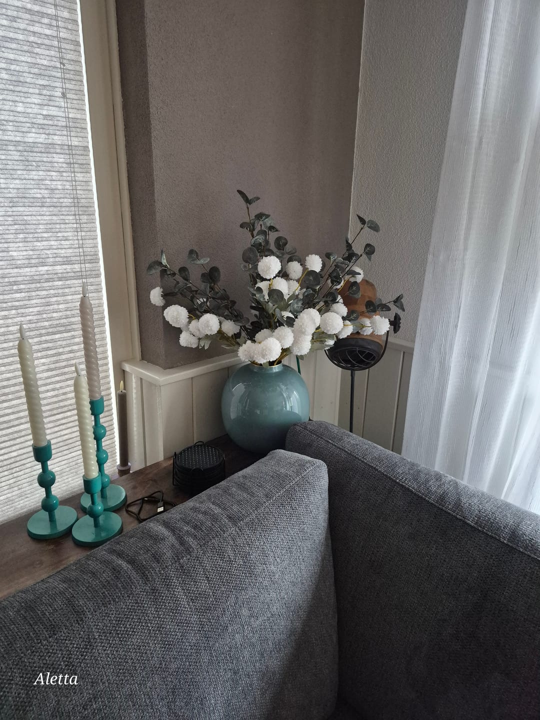 Customer photo review of Samengesteld boeket - Groen & Wit