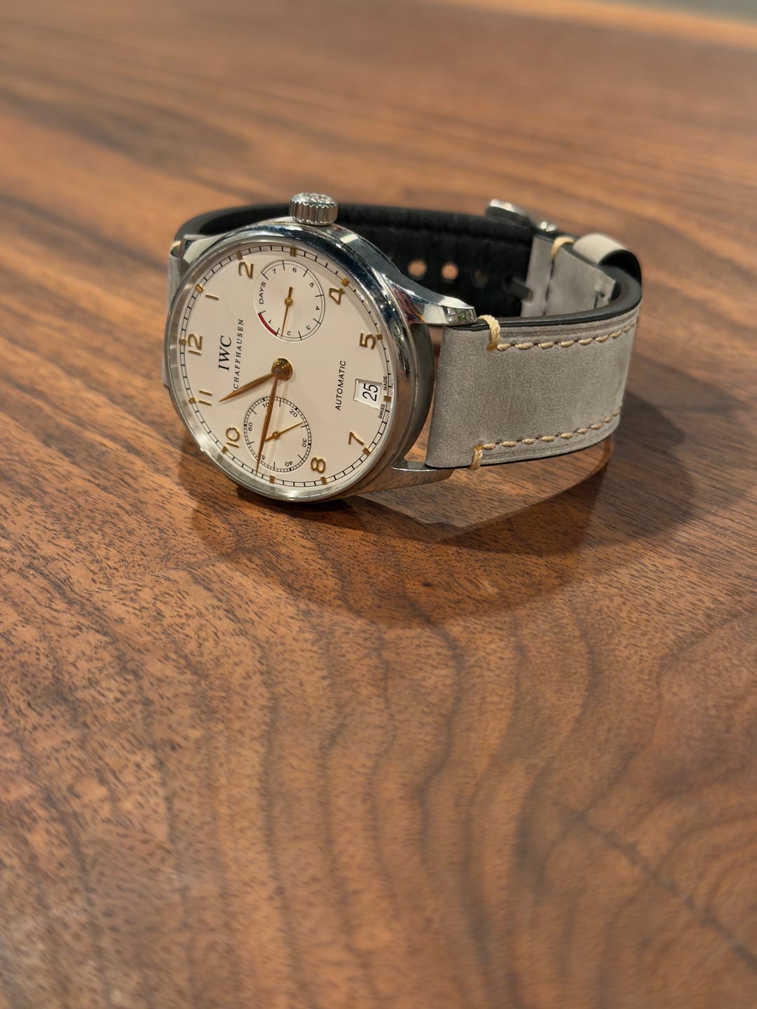 Customer photo review of Leather - Border Stitch Smoke Gray