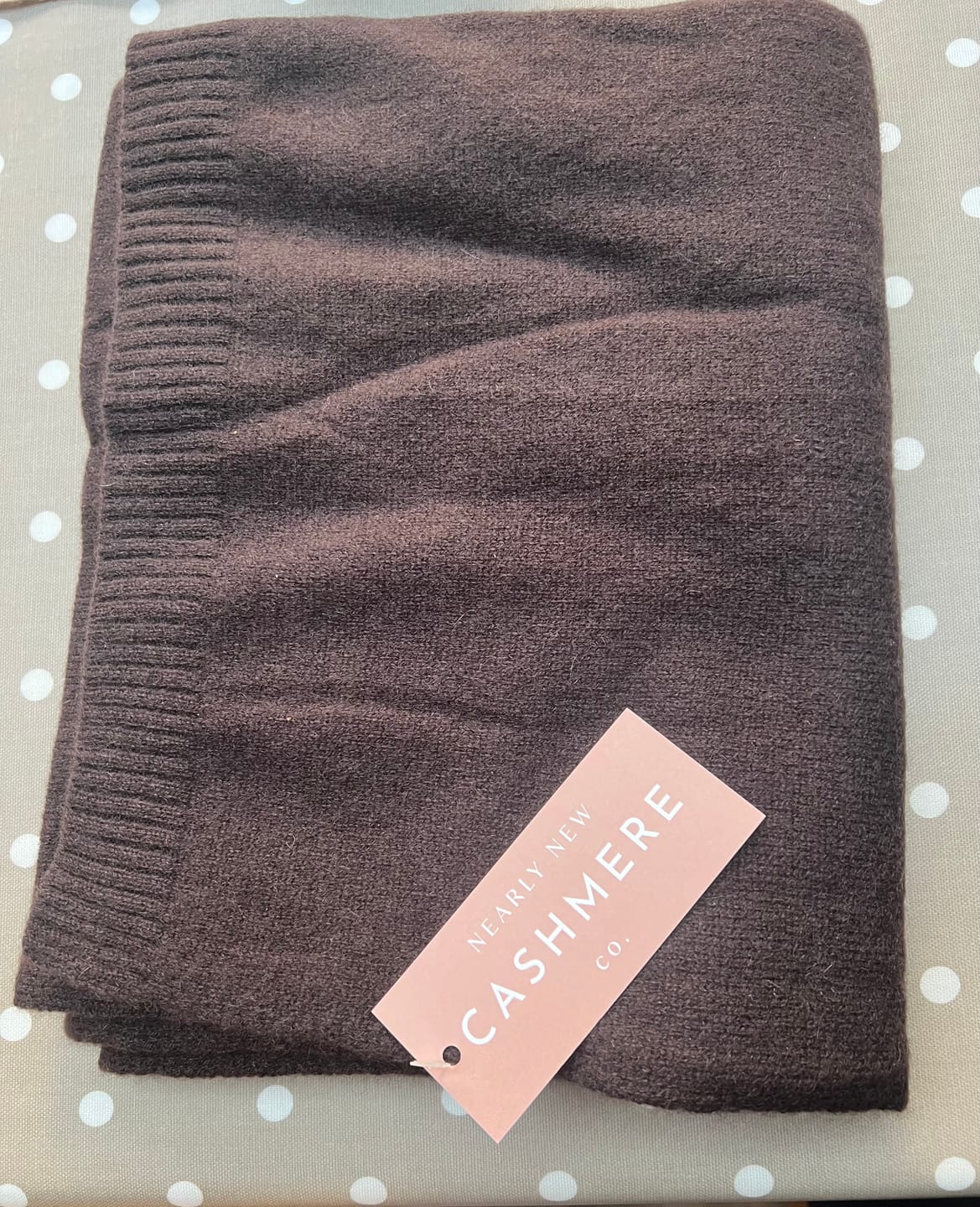 Customer photo review of Brand New Black Coffee Recycled Cashmere Wrap
