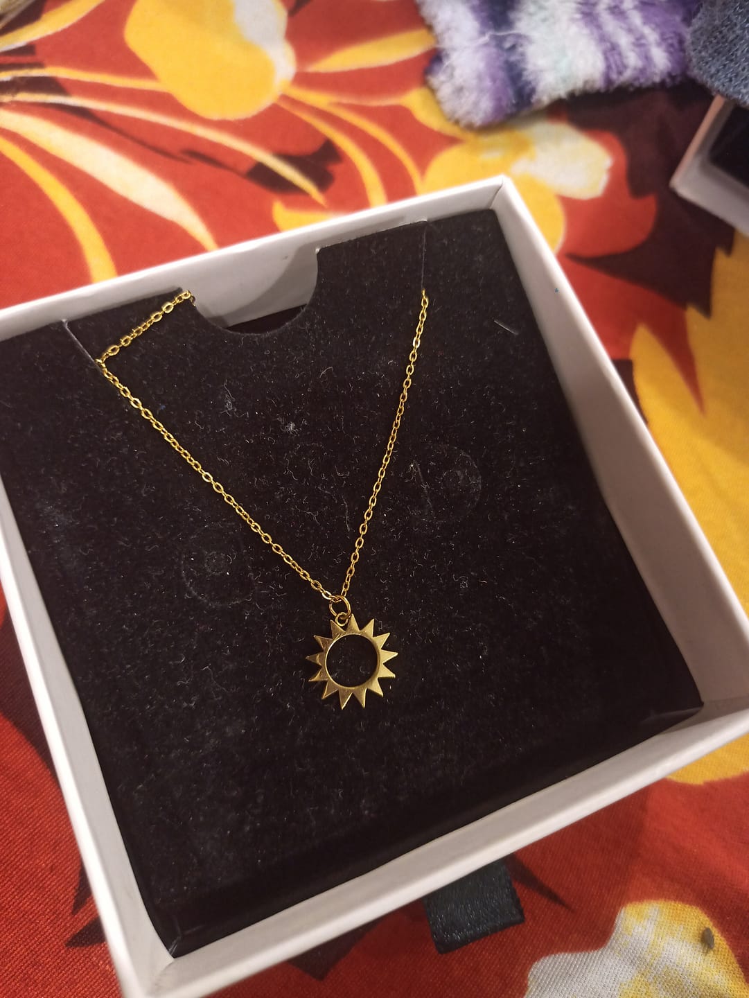 Customer photo review of Vintage Radiance Rectangle Pendant Necklace
