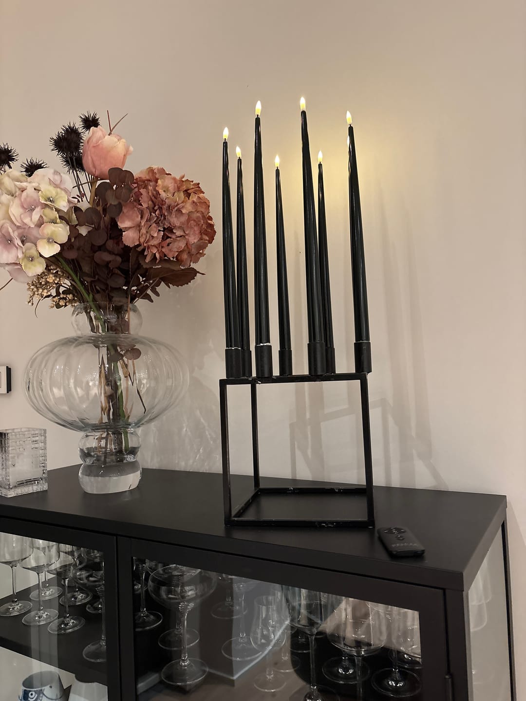 Customer photo review of LED Kertelys med Lak, 2 stk (38 cm) Mørkegrøn