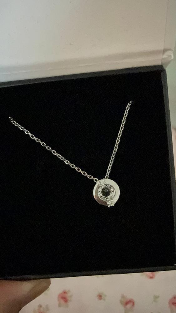 Customer photo review of Zara 18k White Gold Plated Pendant Necklace with Round Cut Swarovski Crystals