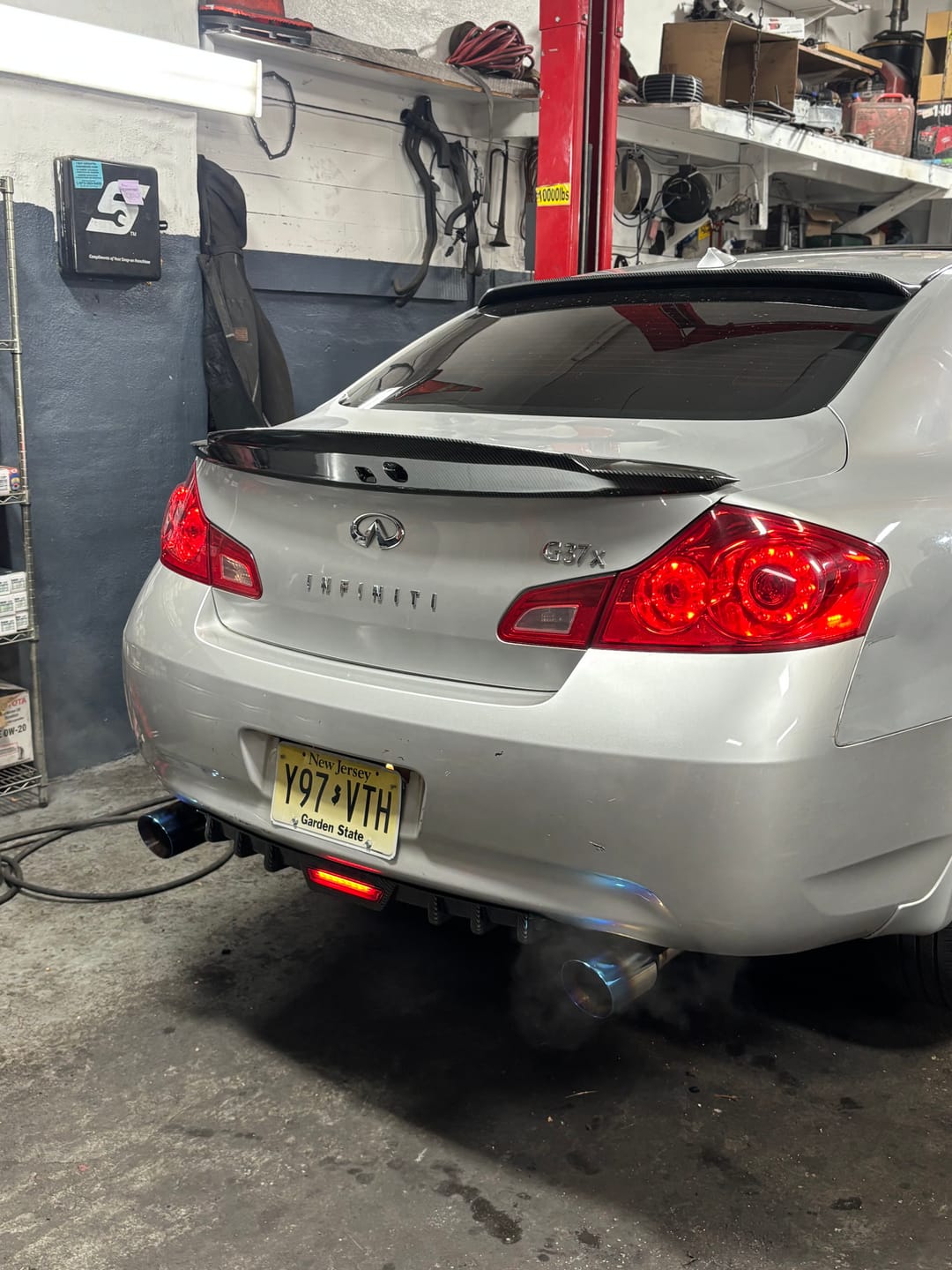 Customer photo review of 2007-2014 Infiniti G35 G37 Sedan Muffler Delete Axle Back Dual Burnt Tips Exhaust