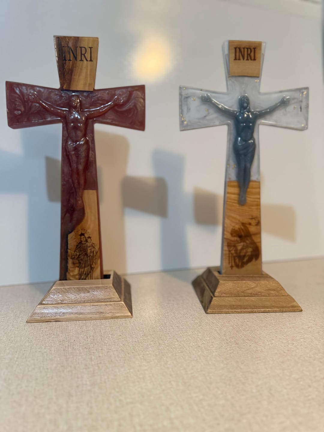 Customer photo review of 15x8x1" Flared Cross Silicone Mold For Epoxy Resin - Angled Cross Mold