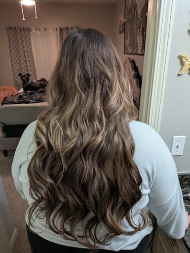 Customer photo review of High Quality Halo Hair Extensions