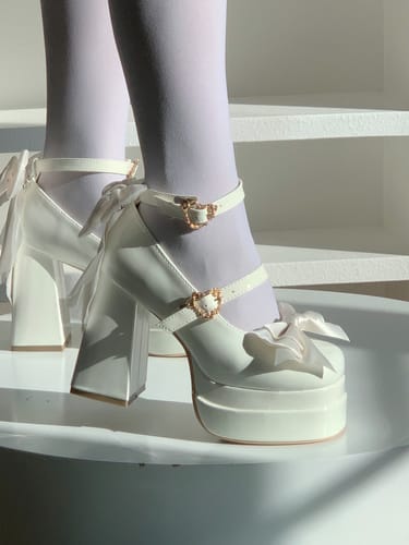 Customer photo review of chunky lolita high heels