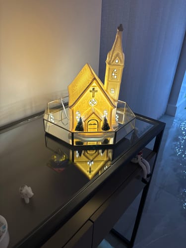 Customer photo review of Belleek Living Church Lamp