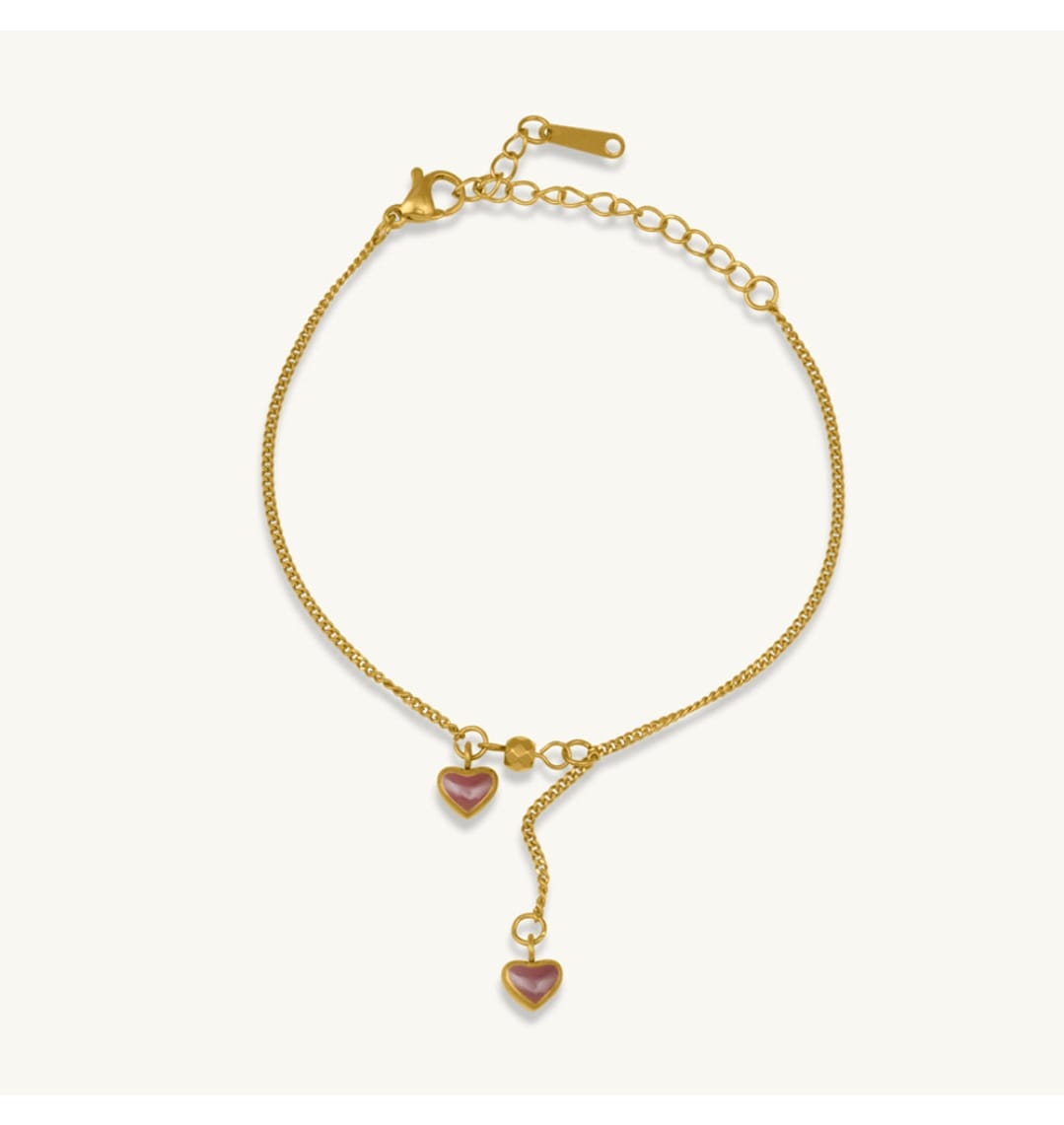 Customer photo review of Dainty Glow Sleek Heart Anklet
