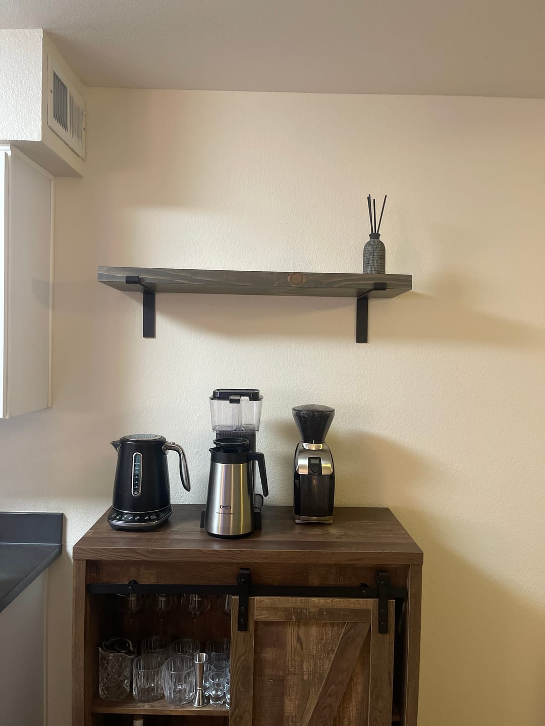 Customer photo review of Rustic Shelves with Brackets