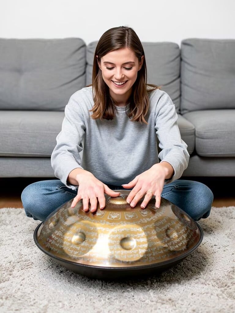 Customer photo review of Cosmos Handpan - Tantra Tibetan Series 9/10/12 Notes Tambourine - Gift Set